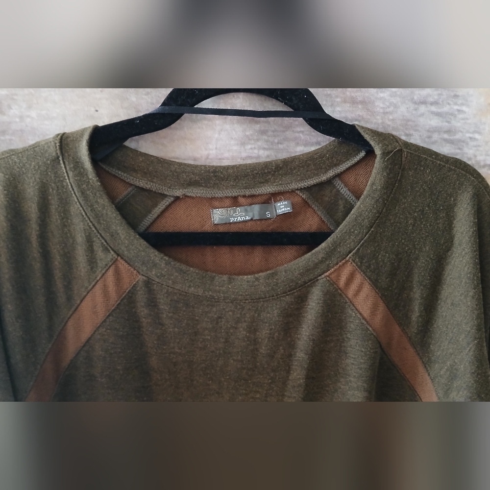 Prana Olive and Brown Knit Dress, Size S - Picture 3 of 11